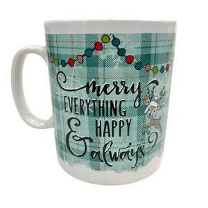 Thirty Fourth and Main Beverage Cup Christmas Large 24 oz Deer Lights Snowflakes